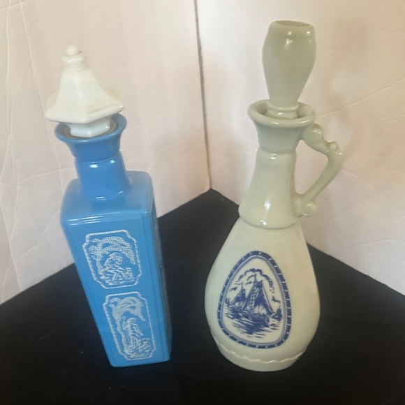 None Other - Blue and White Decorative Ceramic Bottles